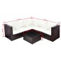 vidaXL 4-tlg. Garten-Lounge-Set mit Auflagen Poly Rattan Braun vidaXL 4-tlg. Garten-Lounge-Set mit Auflagen Poly Rattan Braun