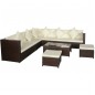 vidaXL 8-tlg. Garten-Lounge-Set mit Kissen Poly Rattan Braun vidaXL 8-tlg. Garten-Lounge-Set mit Kissen Poly Rattan Braun