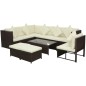 vidaXL 8-tlg. Garten-Lounge-Set mit Kissen Poly Rattan Braun vidaXL 8-tlg. Garten-Lounge-Set mit Kissen Poly Rattan Braun