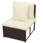 vidaXL 8-tlg. Garten-Lounge-Set mit Kissen Poly Rattan Braun vidaXL 8-tlg. Garten-Lounge-Set mit Kissen Poly Rattan Braun