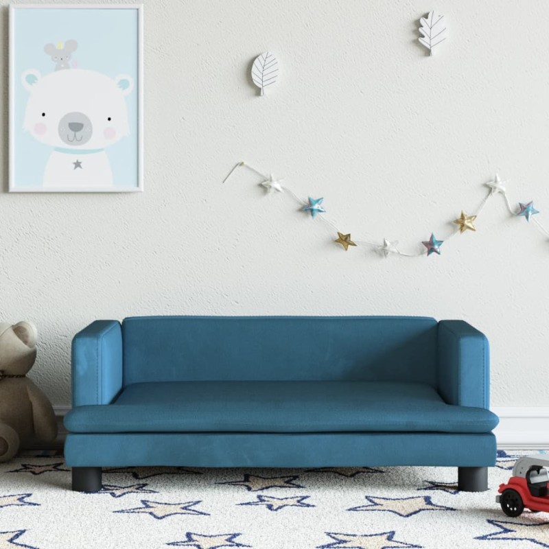 vidaXL Kindersofa Blau 80x45x30 cm Samt vidaXL Kindersofa Blau 80x45x30 cm Samt