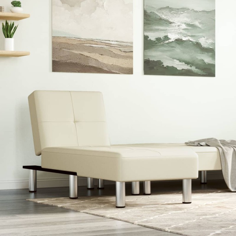 vidaXL Chaiselongue Creme Kunstleder vidaXL Chaiselongue Creme Kunstleder
