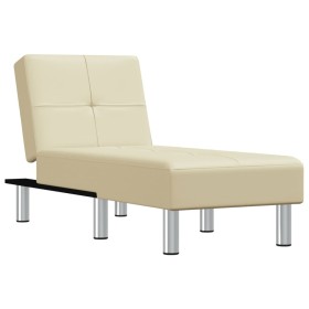 vidaXL Chaiselongue Creme Kunstleder