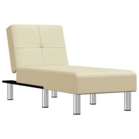 vidaXL Chaiselongue Creme Kunstleder
