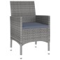 5-tlg. Garten-Essgruppe Poly Rattan und Hartglas Grau 5-tlg. Garten-Essgruppe Poly Rattan und Hartglas Grau