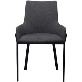 vidaXL Esszimmerstühle 2 Stk. Dunkelgrau Stoff 