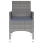 5-tlg. Garten-Essgruppe Poly Rattan und Hartglas Grau 5-tlg. Garten-Essgruppe Poly Rattan und Hartglas Grau