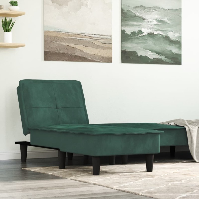 vidaXL Chaiselongue Dunkelgrün Samt vidaXL Chaiselongue Dunkelgrün Samt