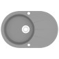 vidaXL Granitspüle Einzelbecken Oval Grau vidaXL Granitspüle Einzelbecken Oval Grau