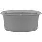 vidaXL Granitspüle Einzelbecken Oval Grau vidaXL Granitspüle Einzelbecken Oval Grau