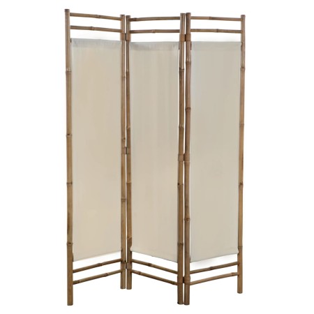 vidaXL 3-teiliger Faltbarer Raumteiler Bambus und Leinwand 120 cm   