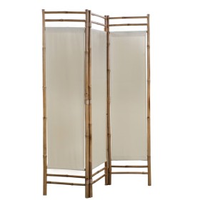vidaXL 3-teiliger Faltbarer Raumteiler Bambus und Leinwand 120 cm   