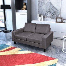 vidaXL Sofa 2-Sitzer Stoff Dunkelgrau 