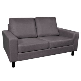 vidaXL Sofa 2-Sitzer Stoff Dunkelgrau 