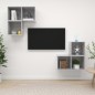 vidaXL 4-tlg. TV-Schrank-Set Betongrau Holzwerkstoff vidaXL 4-tlg. TV-Schrank-Set Betongrau Holzwerkstoff
