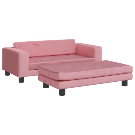 vidaXL Hundebett mit Verlängerung Rosa 100x50x30 cm Samt