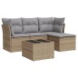 vidaXL 5-tlg. Garten-Sofagarnitur mit Kissen Beige Poly Rattan vidaXL 5-tlg. Garten-Sofagarnitur mit Kissen Beige Poly Rattan