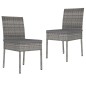 vidaXL Garten-Essstühle 2 Stk. Poly Rattan Grau vidaXL Garten-Essstühle 2 Stk. Poly Rattan Grau