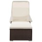 vidaXL Sonnenliege mit Dach und Kissen Poly Rattan Braun vidaXL Sonnenliege mit Dach und Kissen Poly Rattan Braun