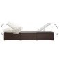 vidaXL Sonnenliege mit Dach und Kissen Poly Rattan Braun vidaXL Sonnenliege mit Dach und Kissen Poly Rattan Braun