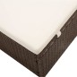 vidaXL Sonnenliege mit Dach und Kissen Poly Rattan Braun vidaXL Sonnenliege mit Dach und Kissen Poly Rattan Braun