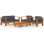 vidaXL 4-tlg. Garten-Lounge-Set Dunkelgraue Auflagen Massivholz Akazie vidaXL 4-tlg. Garten-Lounge-Set Dunkelgraue Auflagen Massivholz Akazie