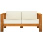 vidaXL 4-tlg. Garten-Lounge-Set mit Creme Auflagen Massivholz Akazie
