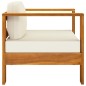 vidaXL 4-tlg. Garten-Lounge-Set mit Creme Auflagen Massivholz Akazie