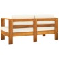 vidaXL 4-tlg. Garten-Lounge-Set mit Creme Auflagen Massivholz Akazie