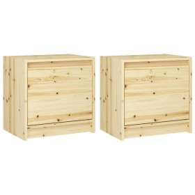 vidaXL Nachttische 2 Stk. 40x30,5x40 cm Massivholz Tanne