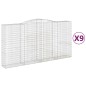 vidaXL Gabionen mit Hochbogen 9 Stk. 400x50x200/220cm Verzinktes Eisen vidaXL Gabionen mit Hochbogen 9 Stk. 400x50x200/220cm Verzinktes Eisen