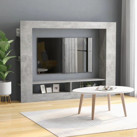 vidaXL TV-Schrank Betongrau 152x22x113 cm Holzwerkstoff