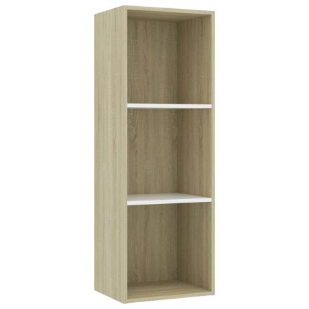 vidaXL Bücherregal 3 Fächer Weiß Sonoma-Eiche 40x30x114 Holzwerkstoff