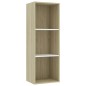 vidaXL Bücherregal 3 Fächer Weiß Sonoma-Eiche 40x30x114 Holzwerkstoff vidaXL Bücherregal 3 Fächer Weiß Sonoma-Eiche 40x30x114 Holzwerkstoff