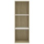 vidaXL Bücherregal 3 Fächer Weiß Sonoma-Eiche 40x30x114 Holzwerkstoff vidaXL Bücherregal 3 Fächer Weiß Sonoma-Eiche 40x30x114 Holzwerkstoff