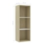 vidaXL Bücherregal 3 Fächer Weiß Sonoma-Eiche 40x30x114 Holzwerkstoff vidaXL Bücherregal 3 Fächer Weiß Sonoma-Eiche 40x30x114 Holzwerkstoff