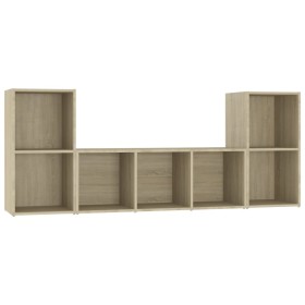 vidaXL 3-tlg. TV-Schrank-Set Sonoma-Eiche Holzwerkstoff