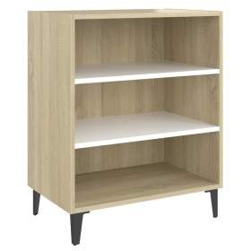 vidaXL Sideboard Weiß und Sonoma-Eiche 57x35x70 cm Holzwerkstoff