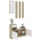 vidaXL Garderobenset Flur Weiß Sonoma-Eiche 100x25x76,5 cm vidaXL Garderobenset Flur Weiß Sonoma-Eiche 100x25x76,5 cm