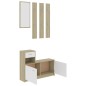 vidaXL Garderobenset Flur Weiß Sonoma-Eiche 100x25x76,5 cm vidaXL Garderobenset Flur Weiß Sonoma-Eiche 100x25x76,5 cm