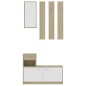 vidaXL Garderobenset Flur Weiß Sonoma-Eiche 100x25x76,5 cm vidaXL Garderobenset Flur Weiß Sonoma-Eiche 100x25x76,5 cm