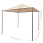 vidaXL Pavilion Partyzelt Überdachung 3x3 m Stahl Beige vidaXL Pavilion Partyzelt Überdachung 3x3 m Stahl Beige