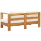 vidaXL 4-tlg. Garten-Lounge-Set mit Kissen Creme Massivholz Akazie vidaXL 4-tlg. Garten-Lounge-Set mit Kissen Creme Massivholz Akazie