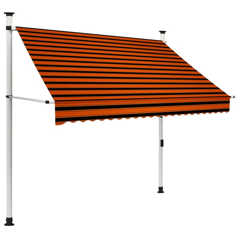 vidaXL Einziehbare Markise Handbetrieben 200 cm Orange und Braun vidaXL Einziehbare Markise Handbetrieben 200 cm Orange und Braun