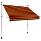 vidaXL Einziehbare Markise Handbetrieben 200 cm Orange und Braun vidaXL Einziehbare Markise Handbetrieben 200 cm Orange und Braun
