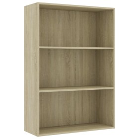 vidaXL Bücherregal 3 Fächer Sonoma-Eiche 80x30x114 cm Holzwerkstoff