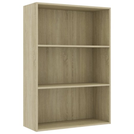 vidaXL Bücherregal 3 Fächer Sonoma-Eiche 80x30x114 cm Holzwerkstoff