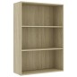 vidaXL Bücherregal 3 Fächer Sonoma-Eiche 80x30x114 cm Holzwerkstoff vidaXL Bücherregal 3 Fächer Sonoma-Eiche 80x30x114 cm Holzwerkstoff