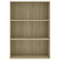 vidaXL Bücherregal 3 Fächer Sonoma-Eiche 80x30x114 cm Holzwerkstoff vidaXL Bücherregal 3 Fächer Sonoma-Eiche 80x30x114 cm Holzwerkstoff