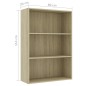 vidaXL Bücherregal 3 Fächer Sonoma-Eiche 80x30x114 cm Holzwerkstoff vidaXL Bücherregal 3 Fächer Sonoma-Eiche 80x30x114 cm Holzwerkstoff